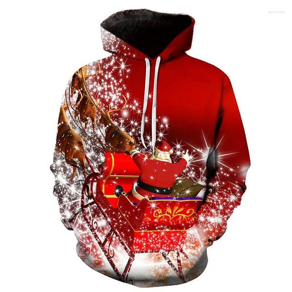 Bir şapka ile erkek hoodies Noel baba dış kullanımdan başka özel büyük boy y2k kıyafetler Noel Noel desenleri