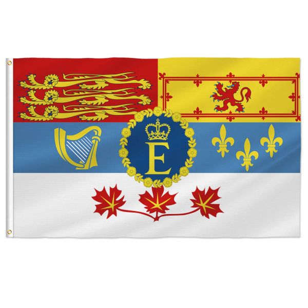 Zubehör Royal Standard Kanada-Flagge 90 x 150 cm, Großbritannien, Ihre Majestät Königin Elisabeth II., Souvenirs, Innen- und Außendekoration, Banner