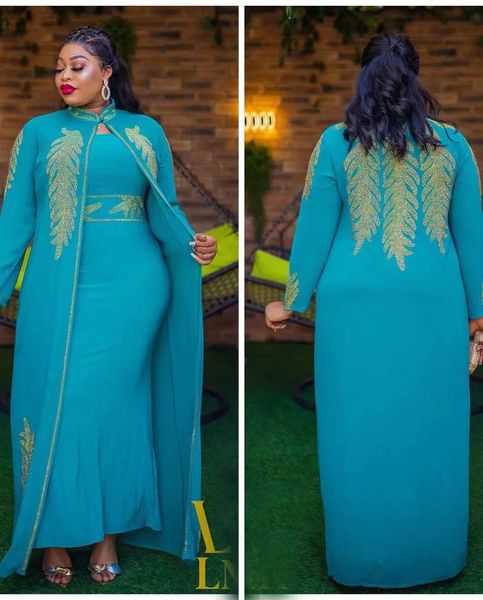 Afrikanische Hochzeit Party Kleider für Frauen Frühling Herbst Afrikanische Langarm Rot Schwarz Blau Weiß Langes Kleid Anzug Muslimischen Abaya 240315