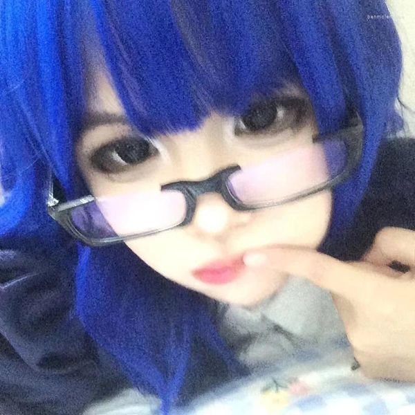 Occhiali da sole Anime giapponesi Mezza montatura Occhiali Donna Y2K Occhiali neri Ovali Senza lenti Occhiali Cosplay Pografia Occhiali Decorazione
