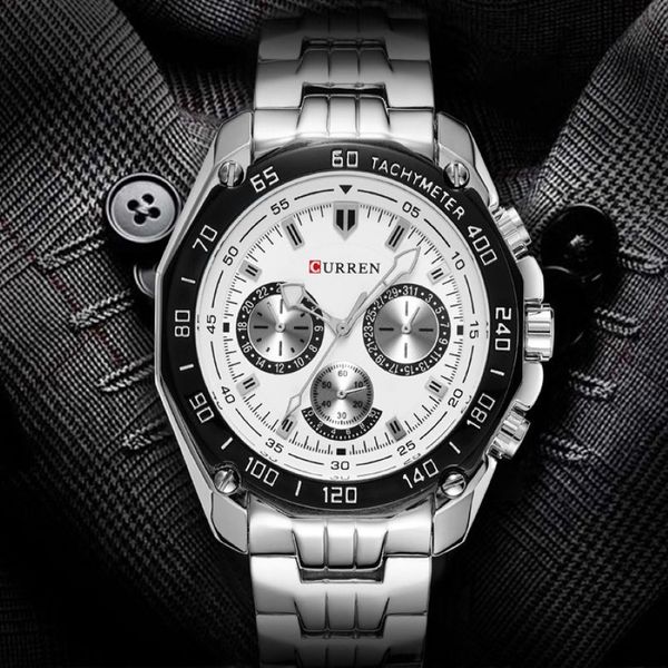 2020 Curren 8077 Vendi orologi da uomo in quarzo analogico business classico uomo in acciaio inossidabile alla moda guardano oem montre de luxe239m