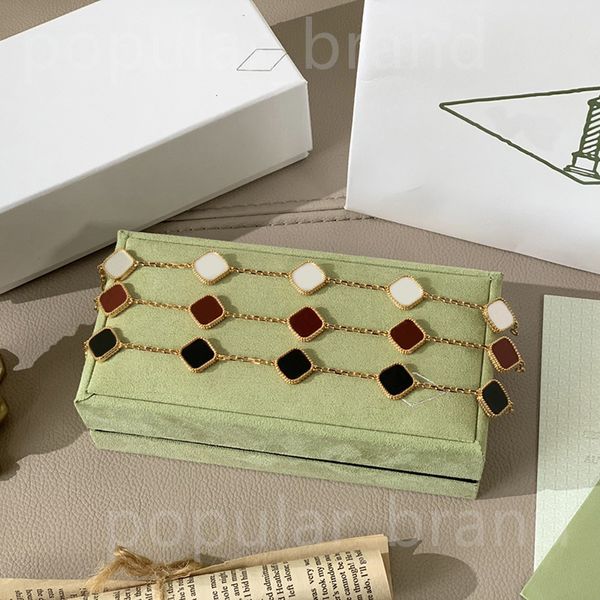 Bracciale classico di lusso con quattro foglie Braccialetti di design per donna Bracciale con trifoglio in oro 18 carati di alta qualità