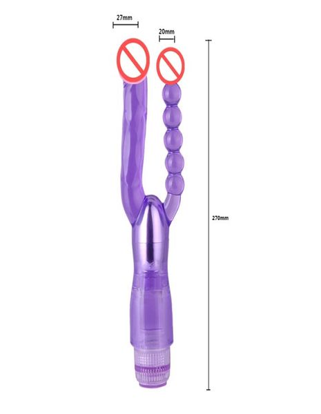 Doppelvergnügungsvibratoren GSpot vibrieren mit Analplug-Po-Massagegerät für Frauen, Sexprodukt, Spielzeug, AV-Stick mit Einzelhandelsverpackung 1645719