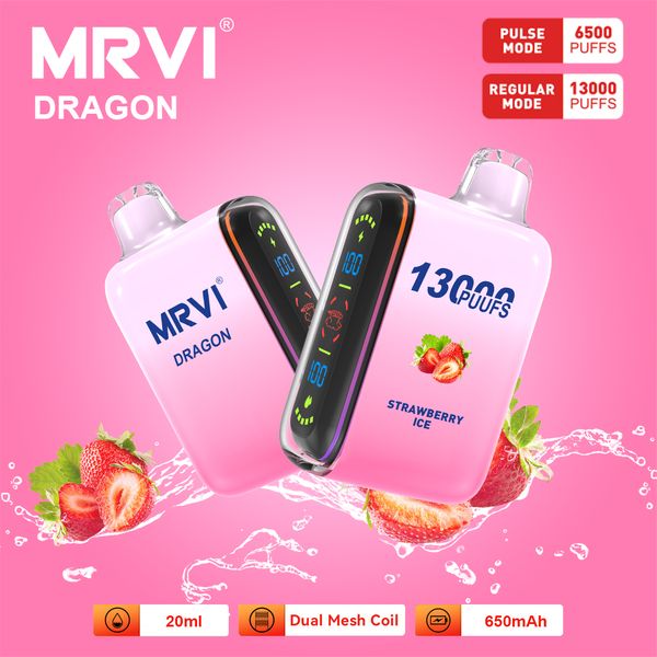 Горячая Распродажа, одноразовая электронная сигарета MRVI DRAGON 13K, ручка для вейпа, 2% 3% 5%, перезаряжаемая батарея с двойной сетчатой катушкой, предварительно заполненная тележка, капсула для вейпера, 12000 затяжек