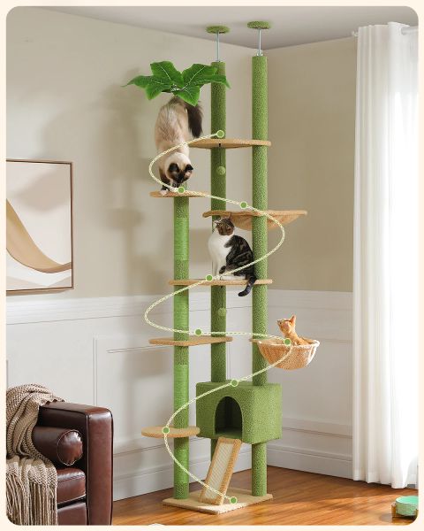 Tiragraffi regolabile 230 cm di altezza Cactus Cat Tree con tiragraffi condominiale Torre per gatti multilivello Accessori per gatti gatos Giocattoli per gatti