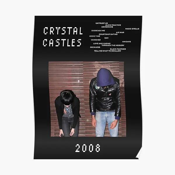 Kalligraphie Crystal Castles 2008 Poster Home Dekoration Vintage Malerei Wand lustige Dekor Wandbild Druck moderne Zimmer Bild Kunst kein Rahmen