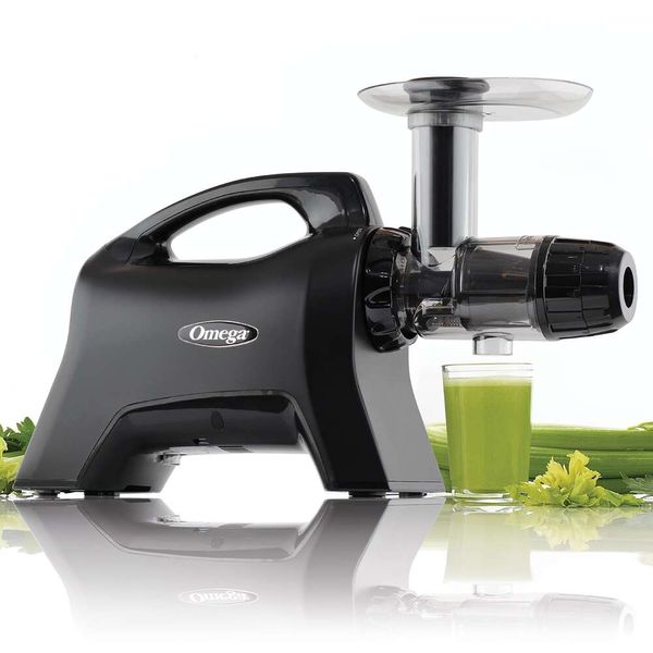 Juicer NC1000MB13 Juice Extractor Nutrition System Langsammastierendes BPA-frei mit ruhigem Motor und umgekehrt leicht zu reinigen, 200-Watt, Schwarz