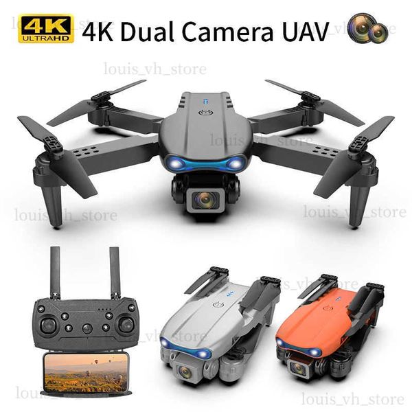 Simuladores K3 E99 Pro RC Drone K3 Profissional Quadcopter WiFi FPV Mini Drones RC Helicópteros 4K Câmera Dupla Controle Remoto Crianças Brinquedos Presente T240325