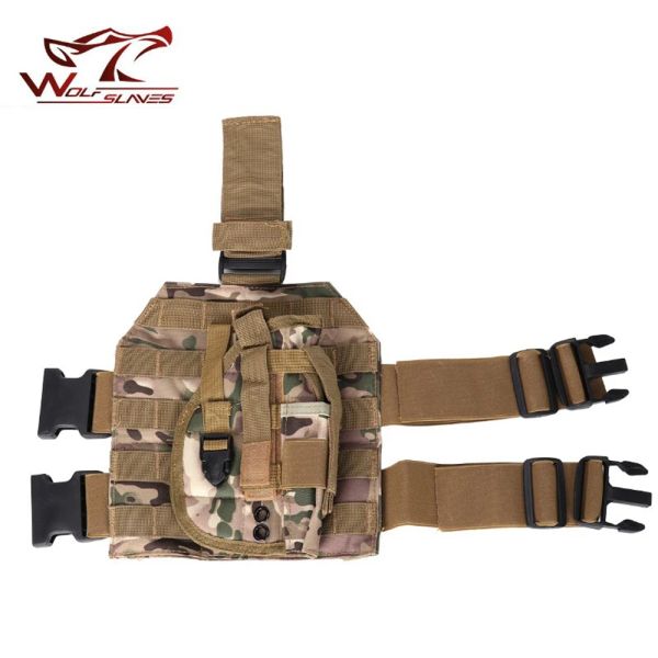 Bolsas de nylon coldre de pistola Molle Tactical Drop Leg Platform para caça/paintball/Airsoft Holster Platform com liberação rápida