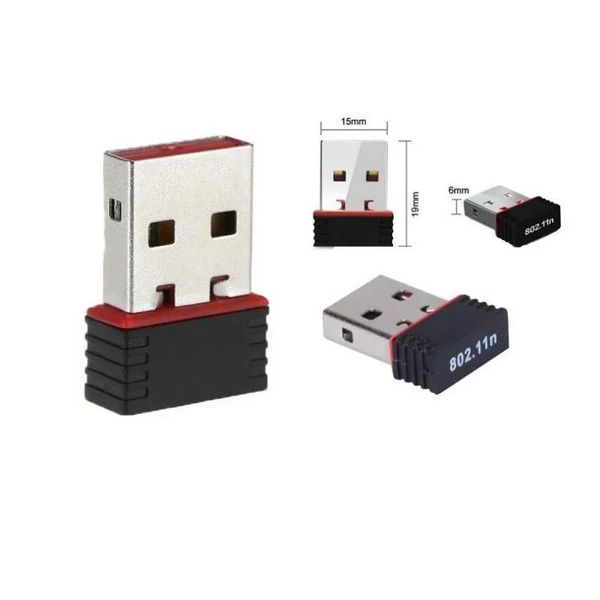 Mini PC Adapter 150M USB Wi -Fi Антенна беспроводная компьютерная сетевая карта 802.11N/G/B Портативные USB -приемники Adapter1 Adapter1.Портативный USB -приемник Wi -Fi