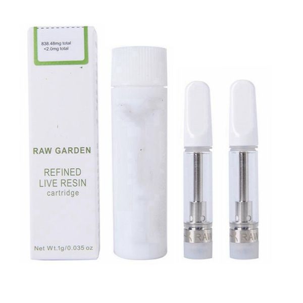 Raw Garden-Zerstäuber, elektronische Zigaretten, leere Karren mit Verpackung, 0,8/1,0 ml, Verdampfervorrat in den USA, 1000 Stück