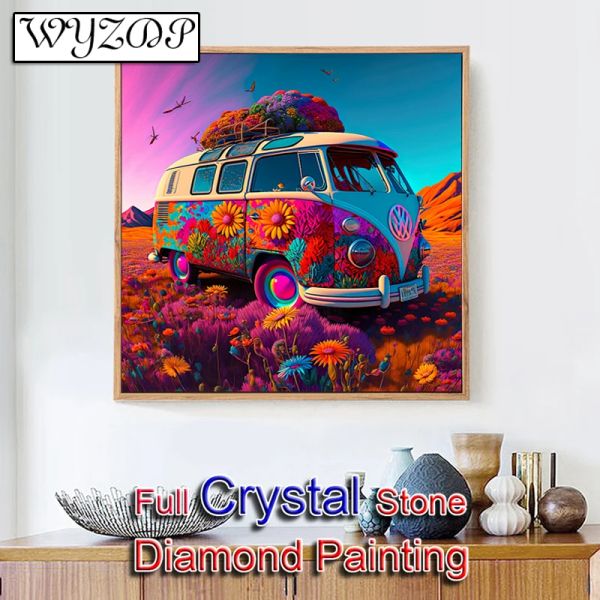 Stitch 5D Fai da te Piazza quadrata a cristallo a diamante bus di pittura a mosaico Kit Croce Docer Crystal Diamond Diamond Diamond Art Shipping