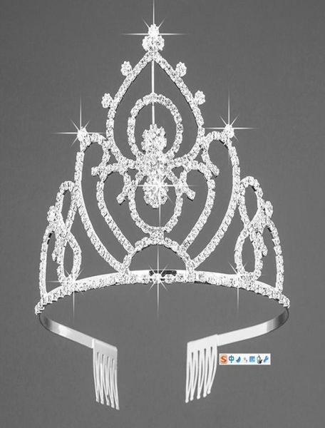 Copricapo Gioielli per la sposa Corona copricapo Regina di diamanti di cristallo Decorazione torta di compleanno europea e americana corona Abito da sposa 6403847