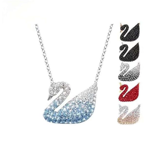 Designer Schmuck Klee Frau Schwan Halskette Gradient Kristall Diamant Exquisit Fashion Party Schlüsselbein Kette Original Edition Accessoires Original Edition Box