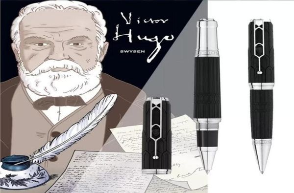 Luxus Victor Hugo Writer Roller Ball Pen mit Kathedrale Architekturstil Gravures Muster Stationerie Büro Schwarz Geschenkstifte SE7029716