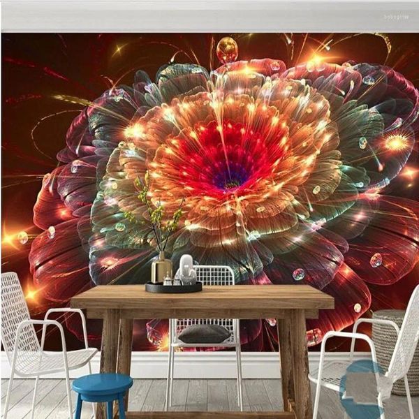 Wallpapers Wellyu personalizado murais de grande escala flores fantásticas lindo luz europeu e americano pintado à mão casa tv papel de parede