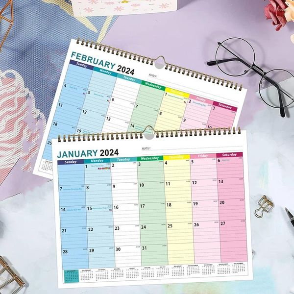 Tischuhren 2024–2025, Schreibtischkalender, Monatsplaner, Januar 2024–Juni 2025, zum Aufhängen für Büro, Zuhause, Klassenzimmer, Schlafsaal