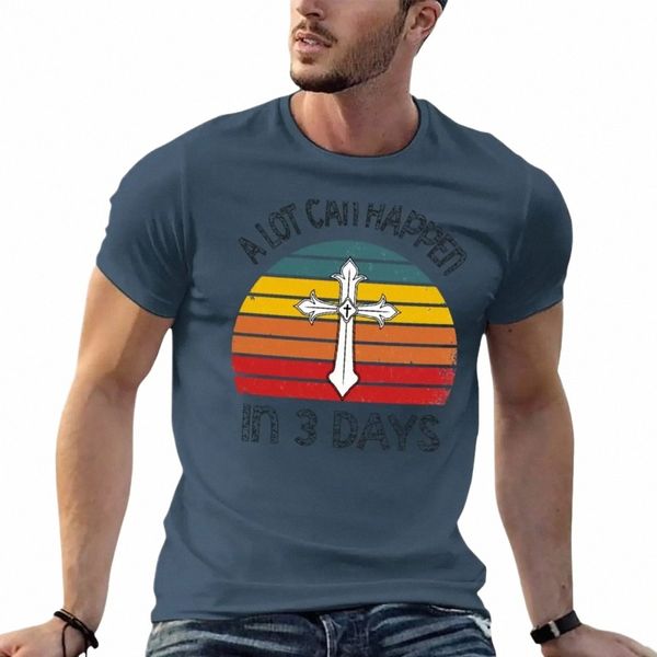 muita coisa pode acontecer em 3 dias com meias adesivas de camisa com design vintage engraçado.Camisetas camisetas gráficas camisetas masculinas pacote g8Gh #