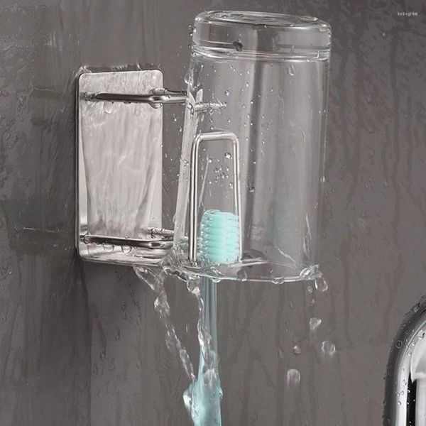 Haken Mundwasser Tasse Rack Edelstahl Zahnbürstenhalter Elektrische Halter Zahnbürsten Wand Zahnpasta Organizer