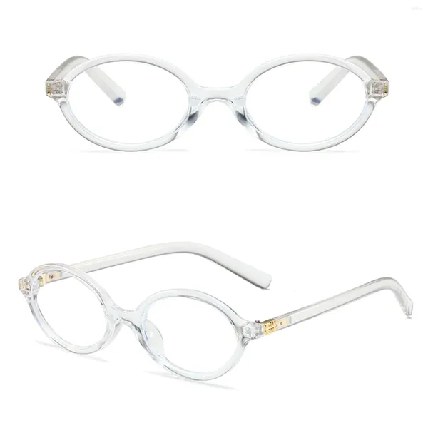 Óculos de sol óculos de bloqueio de luz azul com lente reflexiva fina pequena armação oval óculos para uso diário unissex
