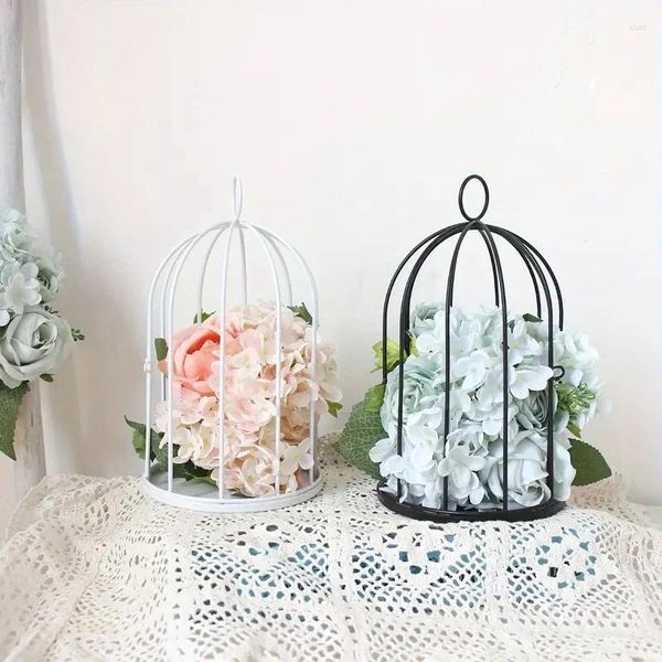 Portacandele Matrimonio Candeliere Gabbia per Uccelli in Ferro con Gancio Art Ruggine Effetto Gabbia per Uccelli Linea di Disposizioni di Fiori