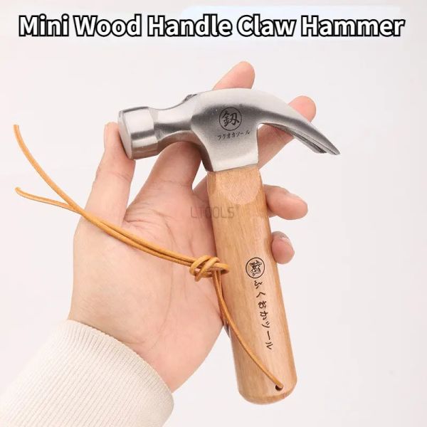 Hammer Mini-Klauenhammer mit Holzgriff, für Zuhause, häufig verwendet, Ausschlagen von Nägeln, Handarbeit, multifunktionaler Kleinhammer, robustes, langlebiges Handwerkzeug