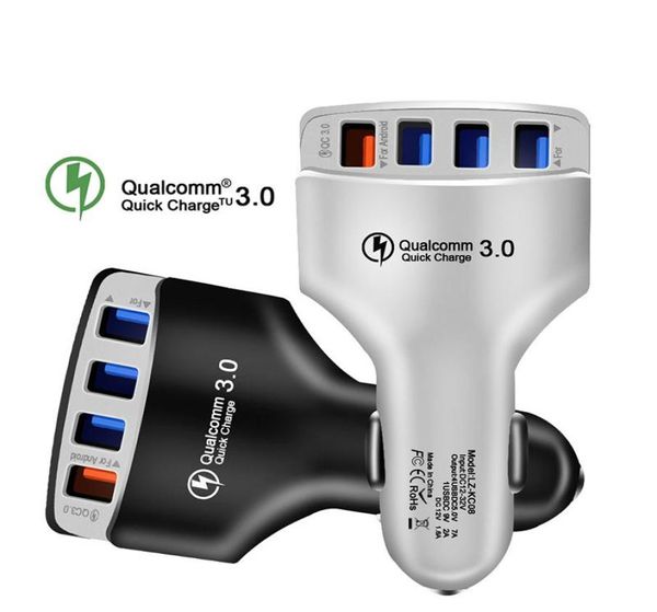 Multi adaptador de carregador de carro carregadores de carro usb 4 portas para samsung cabo de carregamento adaptadores3159269