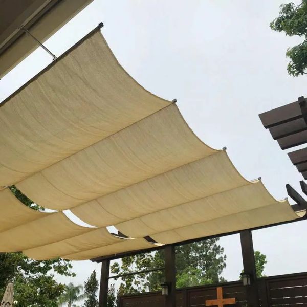 Netze Beige HDPE ohne Installationszubehör Teleskopwellen-Sonnenschutznetz Sonnensegel Pergola-Markisen Gartenunterstand Balkonzelt