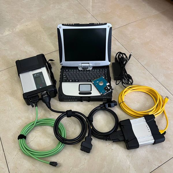 V2023.09 MB Star SD Connect C5 + V2024.03 per BMW ICOM NEXT + CF19 Strumento diagnostico 2in1 con test HDD SSD Ready