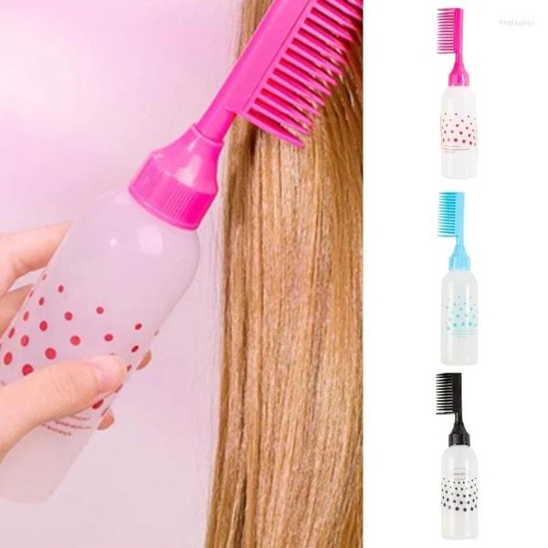 Bottiglie di stoccaggio Bottiglia di tintura vuota per pettine professionale per colorazione dei capelli con applicatore Strumento per lo styling della colorazione del salone di erogazione