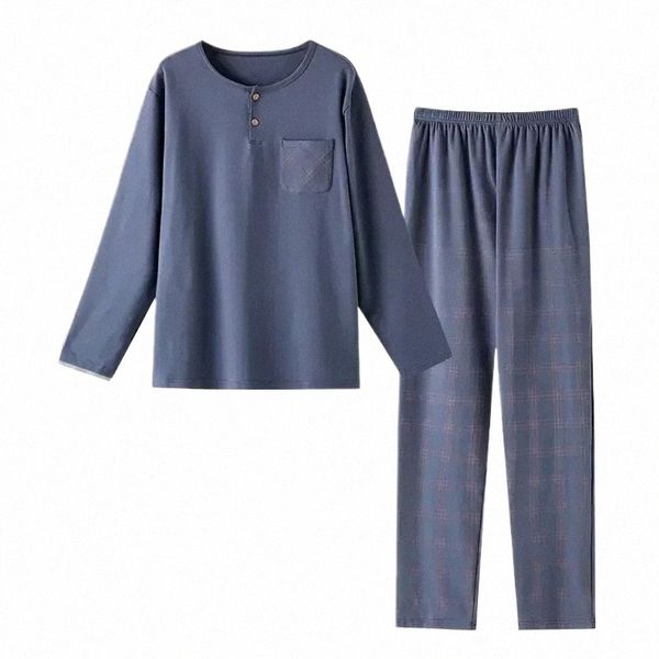 Yards Wear for Pants 4XL Cott Set di indumenti da notte Home Lounge Pure Print Fi Men Male Big Nightwear Pigiama Lettera Autunno Plaid F2Ig #