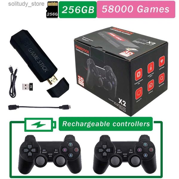 Portable Game-Spieler Neue GD10 X2 Pro 4K High Definition Video Game Console mit 2,4G Dual Lade-drahtlosen Controller Geeignete Spiele Q240326