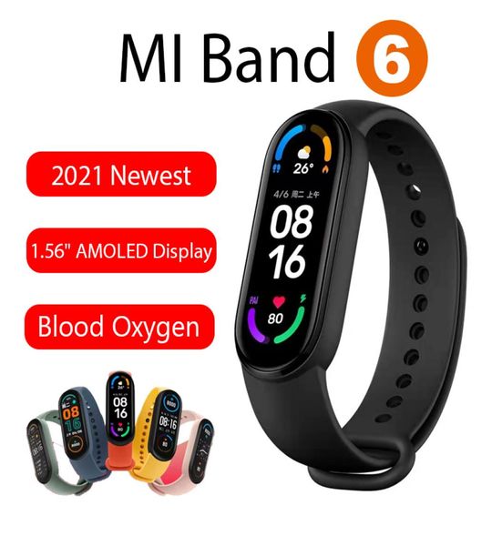 Оригинальный Смарт-браслет Xiaomi Youpin Mi Band 6 AMOLED, кислород в крови, фитнес-трекер, пульсометр, Bluetooth, водонепроницаемый браслет, шесть7520437