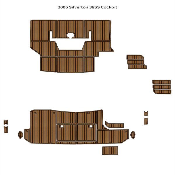 2006 Silverton 38ss Kokpit Pad Tekne Eva Köpük Sahte Tik Zemin Döşeme Mat Seadek Marinemat Gatorstep Stil Self Yapıştırıcı
