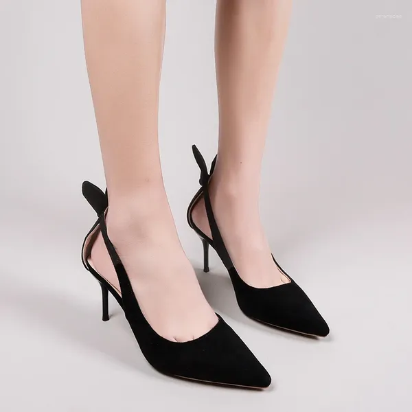 Модельные туфли, черные пикантные женские современные сандалии, однотонные офисные женские туфли-лодочки без шнуровки на тонком высоком каблуке и платформе