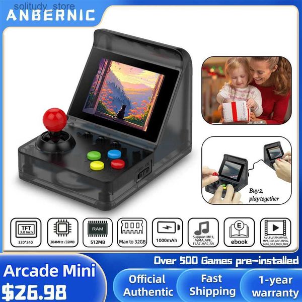 Tragbare Spielspieler ARCADE MINI Beste beliebte 32-Bit-Mini-Arcade-Retro-Konsole Handheld Tragbarer klassischer Spieler 500 Spiele für Kinder Q240326