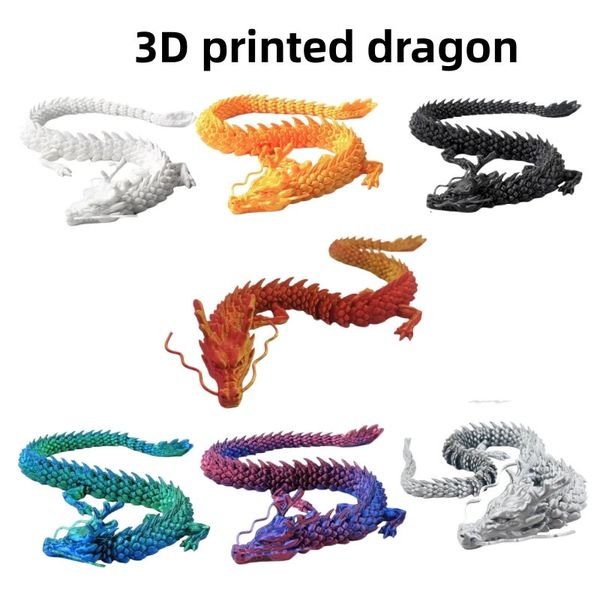 604530cm 3d impresso dragão chinês shenlong artesanato ornamentstoy conjunto dragão móvel modelo casa escritório decoração presentes 240326