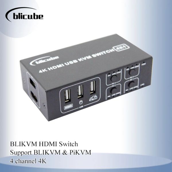 Topi PIKVM BLIKVM HDMI Switch KVM Convertitore a quattro porta con laptop 4 in 1 Out Display tastiera del mouse USB