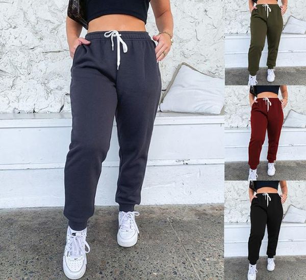 Pantaloni sportivi larghi in vita elastica da donna Pantaloni sportivi larghi alla caviglia9624481