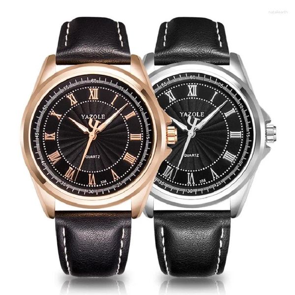 Bilek saatleri yayole marka erkekleri izle lüks gül altın metal kasa analog kuvars deri kemer moda iş erkek saati montre homme