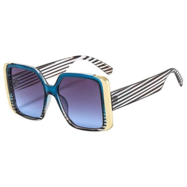 Крутые красочные квадратные солнцезащитные очки женщины Новый дизайн бренда винтажные голубые зеленые солнце
