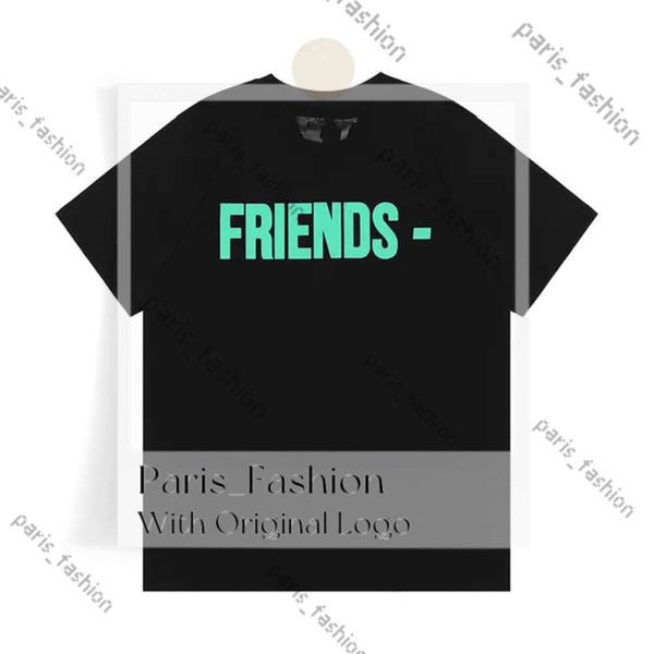 Camisa de luxo 23sss T-shirt Big V Men e Women Loose Smoke Casual Angel Friends Short Vlon Manga 120