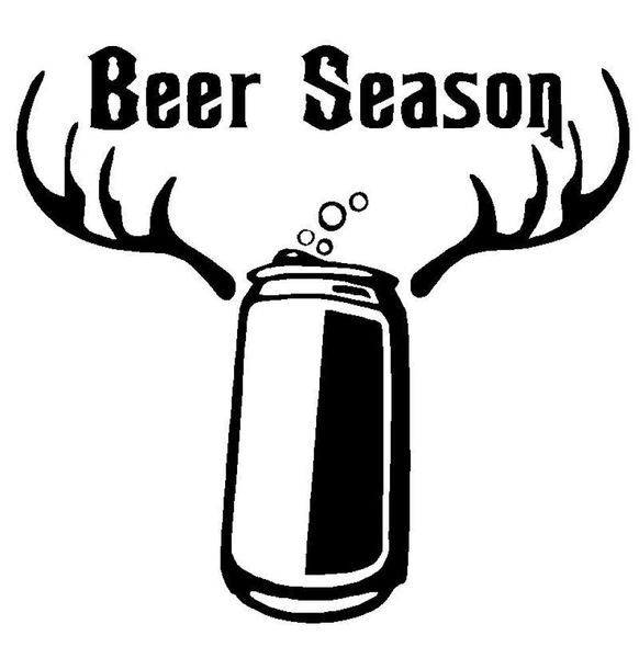 152cm141cm temporada de cerveja engraçado decalques de vinil caça bebida veados caçador adesivos de carro estilo decoração preto tira c809926778918