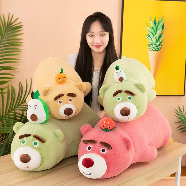Commercio all'ingrosso carino frutta panda cuscino cucciolo orso peluche bambola ragazza regalo di compleanno bambola per bambini