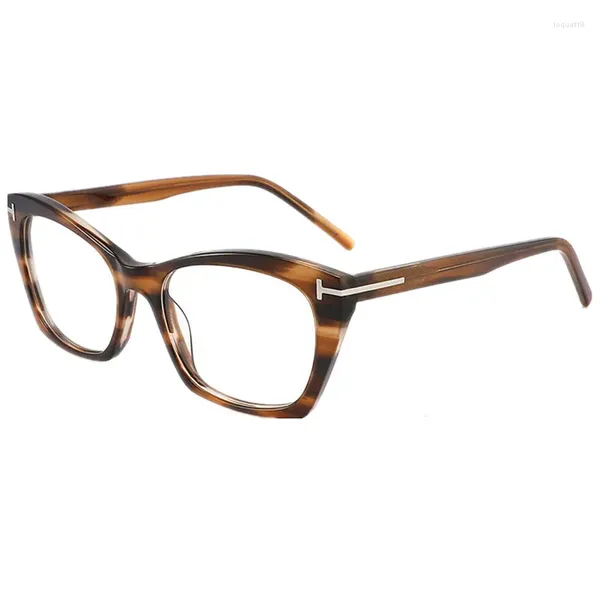 Montature per occhiali da sole Fahion Des Donna Cateye Occhiali da vista Montatura Importati Acetati puri Farfalla Fullrim 54-18-145 Per occhiali da vista