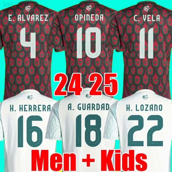 Maglia da calcio Messico 2024 Luis Chavez Henry Martin Cesar Montes Guillermo Ochoa Jesus Gallardo Hector Moreno Squadra nazionale Home Away Kid Kit