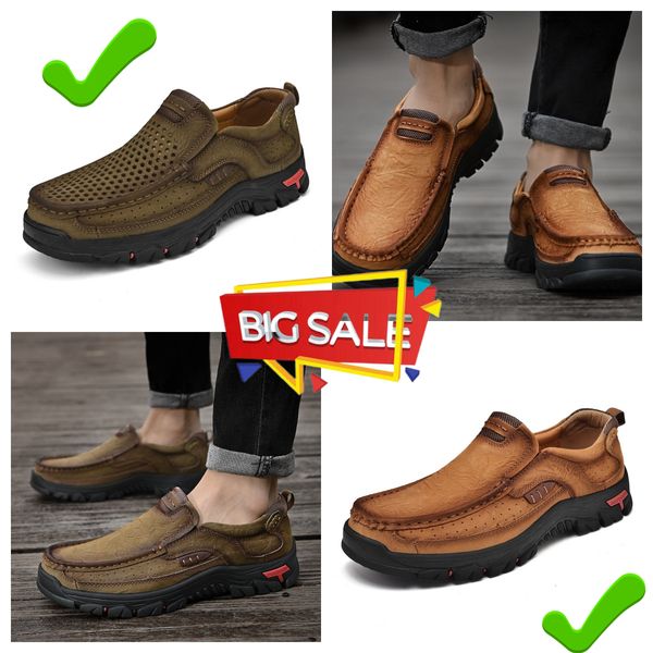 Nuove scarpe di pelle di vendita da uomo scarpe casual in vera pelle GAI alta qualità 2024 impermeabile di mezza età Business comodo leggero marrone morbido leggero