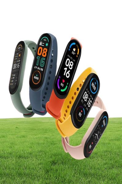Xiaomi mi banda 6 pulseira inteligente 4 tela de toque colorida miband 7 pulseira fitness blood oxigênio rastrear freqüência cardíaca monitorsmartband de bando de