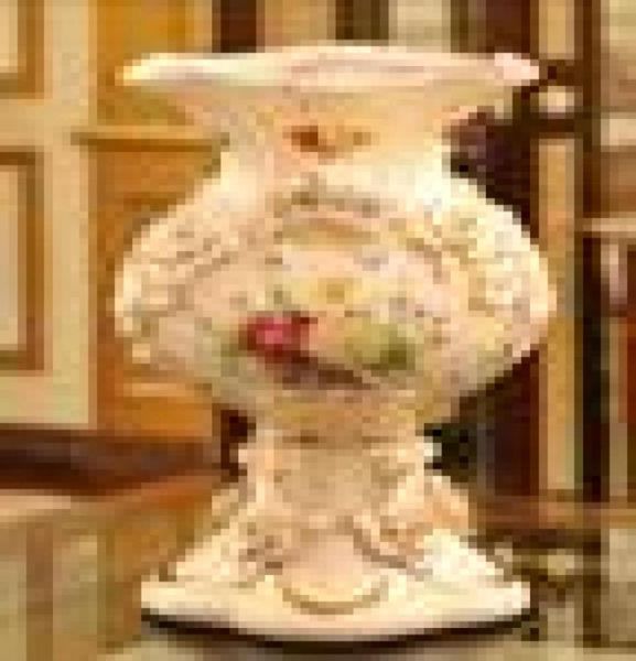 Arranjo de vaso de cerâmica europeu, arranjo de flores para sala de estar, decoração, vaso de flores de grande porte, pouso seco, luxo 2735601