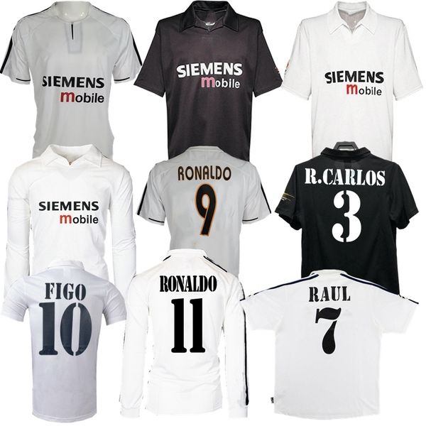 2001 2002 2003 2004 ZIDANE Centenary-Fußballtrikots FIGO HIERRO RONALDO RAUL CAMBIASSO Real Madrids Heim-Auswärts-Klassiker-Retro-Vintage-Fußballtrikot